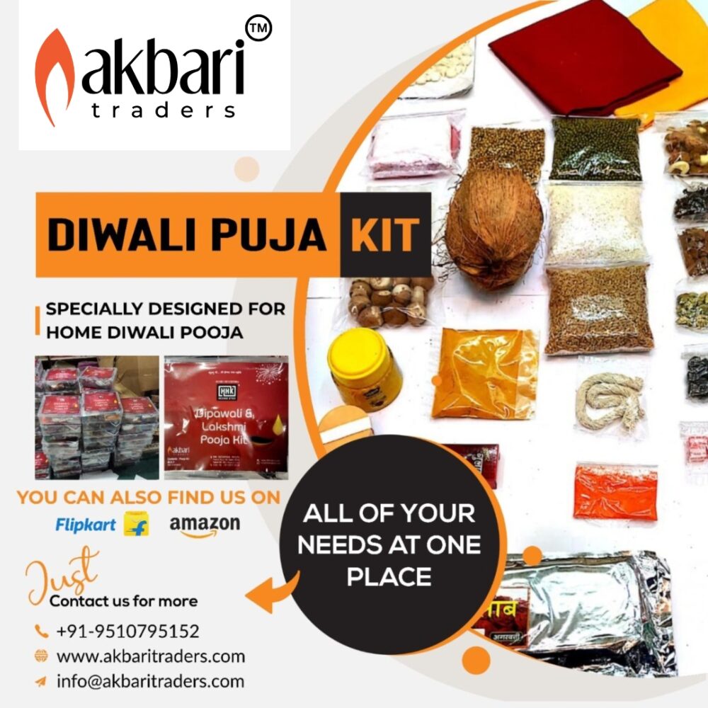 Akbari Traders 27 Samagri Diwali Poojan Samagri/Deepawali Puja Kit/Lakshmi Puja Kit