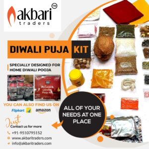 Akbari Traders 27 Samagri Diwali Poojan Samagri/Deepawali Puja Kit/Lakshmi Puja Kit